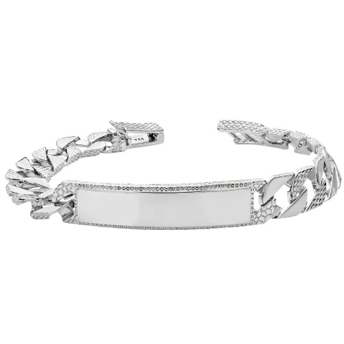 Silver Mens' Cast Id Bracelet 29.8g